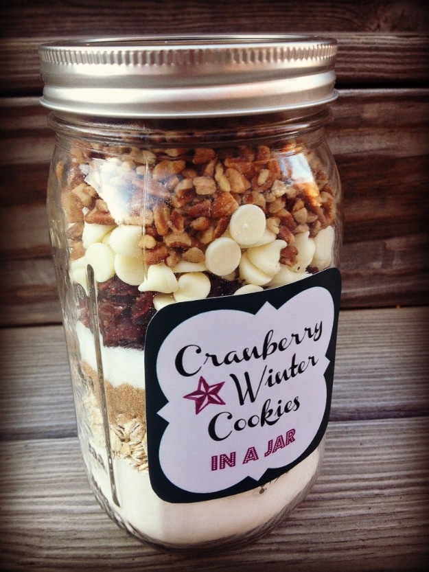 Best Mason Jar Cookies - Cranberry Winter Cookies In A Jar - Mason Jar Cookie Recipe Mix for Cute Decorated DIY Gifts - Easy Chocolate Chip Recipes, Christmas Presents and Wedding Favors in Mason Jars - Fun Ideas for DIY Parties and Cheap Last Minute Gift Ideas for Friends #diygifts #masonjarcrafts