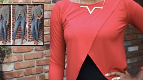 She Makes A Fabulous Criss Cross Blouse For The Holidays (Easy!) | DIY Joy Projects and Crafts Ideas