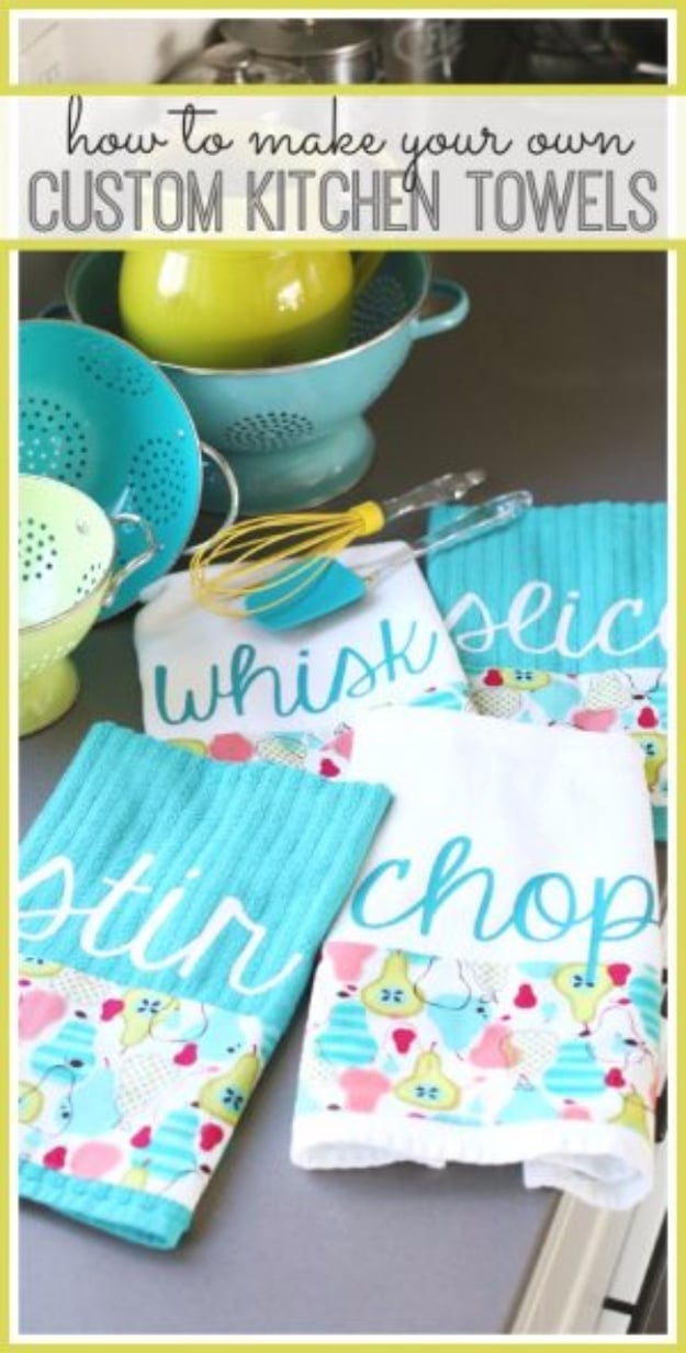 DIY Sewing Projects for the Kitchen - Custom Kitchen Towels - Easy Sewing Tutorials and Patterns for Towels, napkinds, aprons and cool Christmas gifts for friends and family - Rustic, Modern and Creative Home Decor Ideas #sewing 