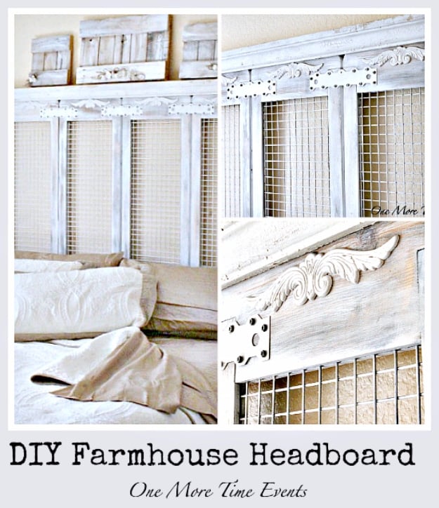 DIY Farmhouse Style Decor Ideas for the Bedroom - DIY Farmhouse Headboard - Rustic Farm House Ideas for Furniture, Paint Colors, Farm House Decoration for Home Decor in The Bedroom - Wall Art, Rugs, Nightstands, Lights and Room Accessories #diyideas #diyfurniture