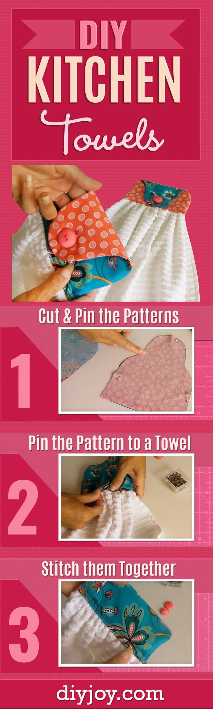 Sewing Tutorial Kitchen Towels With Button Loop Hook
