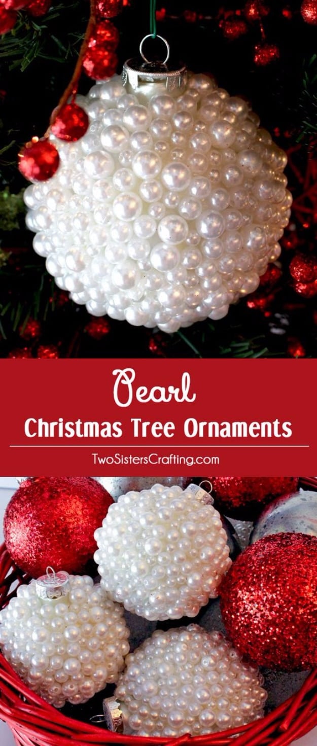 Best DIY Ornaments for Your Tree - Best DIY Ornament Ideas for Your Christmas Tree - DIY Pearl Christmas Ornaments - Cool Handmade Ornaments, DIY Decorating Ideas and Ornament Tutorials - Creative Ways To Decorate Trees on A Budget - Cheap Rustic Decor, Easy Step by Step Tutorials - Holiday Crafts for Kids and Gifts To Make For Friends and Family 