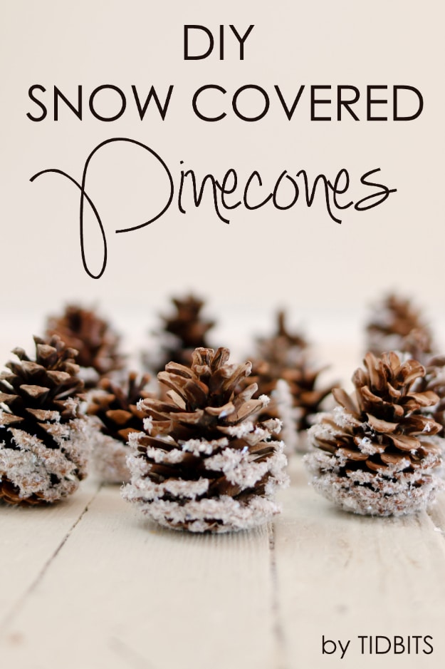 Best DIY Ornaments for Your Tree - Best DIY Ornament Ideas for Your Christmas Tree - DIY Snow Covered Pinecones - Cool Handmade Ornaments, DIY Decorating Ideas and Ornament Tutorials - Creative Ways To Decorate Trees on A Budget - Cheap Rustic Decor, Easy Step by Step Tutorials - Holiday Crafts for Kids #christmas