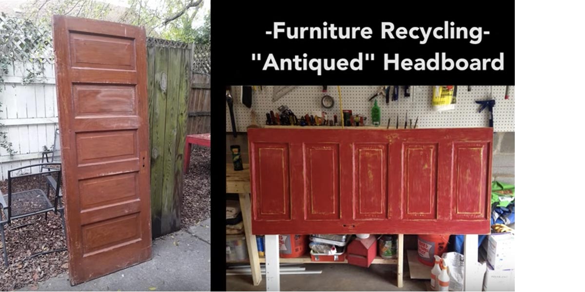 He Upcycles An Old Door Into An Amazing Antiqued Headboard! | DIY Joy Projects and Crafts Ideas