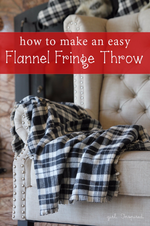 DIY Blankets and Throws - Easy Flannel Fringe Throw - How To Make Easy Home Decor and Warm Covers for Women, Kids, Teens and Adults - Fleece, Knit, No Sew and Easy Projects to Make for Bed and Sofa 