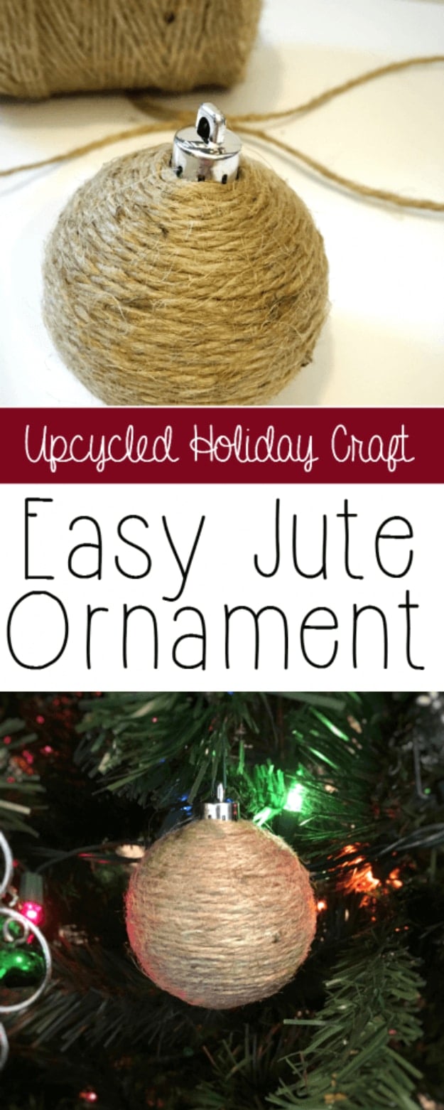 Best DIY Ornaments for Your Tree - Best DIY Ornament Ideas for Your Christmas Tree - Easy Jute Ornament - Cool Handmade Ornaments, DIY Decorating Ideas and Ornament Tutorials - Creative Ways To Decorate Trees on A Budget - Cheap Rustic Decor, Easy Step by Step Tutorials - Holiday Crafts for Kids and Gifts To Make For Friends and Family 