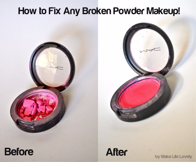 Cool DIY Makeup Hacks for Quick and Easy Beauty Ideas - Fix Any Broken Powder Or Makeup - How To Fix Broken Makeup, Tips and Tricks for Mascara and Eye Liner, Lipstick and Foundation Tutorials - Fast Do It Yourself Beauty Projects for Women 