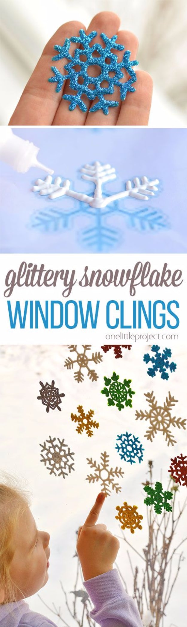 Best DIY Snowflake Decorations, Ornaments and Crafts - Glittery Snowflake Window Clings - Paper Crafts with Snowflakes, Pipe Cleaner Projects, Mason Jars and Dollar Store Ideas - Easy DIY Ideas to Decorate for Winter#winter #crafts #diy