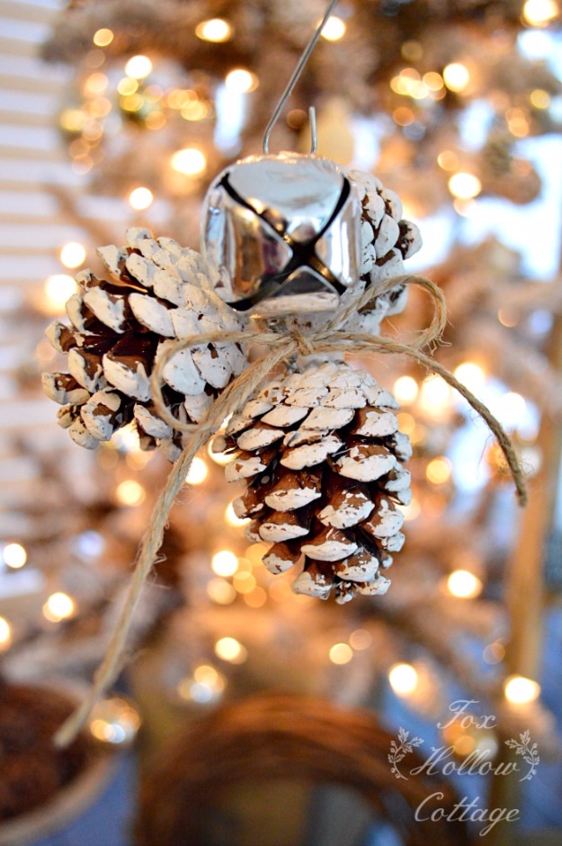 Best DIY Ornaments for Your Tree - Best DIY Ornament Ideas for Your Christmas Tree - Jingle Bell Pinecone Ornament - Cool Handmade Ornaments, DIY Decorating Ideas and Ornament Tutorials - Creative Ways To Decorate Trees on A Budget - Cheap Rustic Decor, Easy Step by Step Tutorials - Holiday Crafts for Kids and Gifts To Make For Friends and Family 