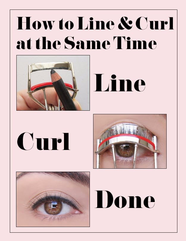 Cool DIY Makeup Hacks for Quick and Easy Beauty Ideas - Line And Curl Your Lashes At The Same Time - How To Fix Broken Makeup, Tips and Tricks for Mascara and Eye Liner, Lipstick and Foundation Tutorials - Fast Do It Yourself Beauty Projects for Women 