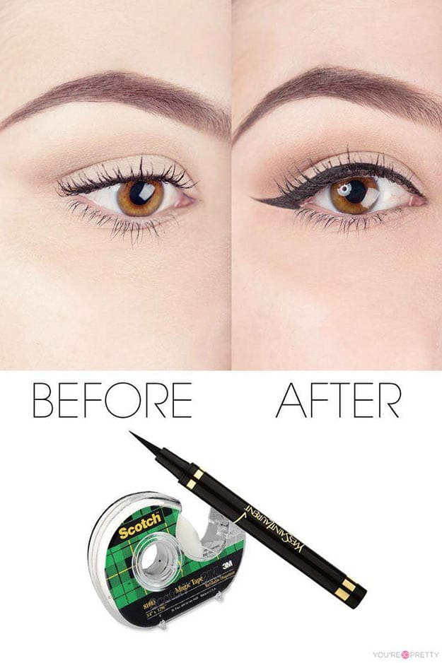 Cool DIY Makeup Hacks for Quick and Easy Beauty Ideas - Perfect Your Liquid Eyeliner - How To Fix Broken Makeup, Tips and Tricks for Mascara and Eye Liner, Lipstick and Foundation Tutorials - Fast Do It Yourself Beauty Projects for Women 
