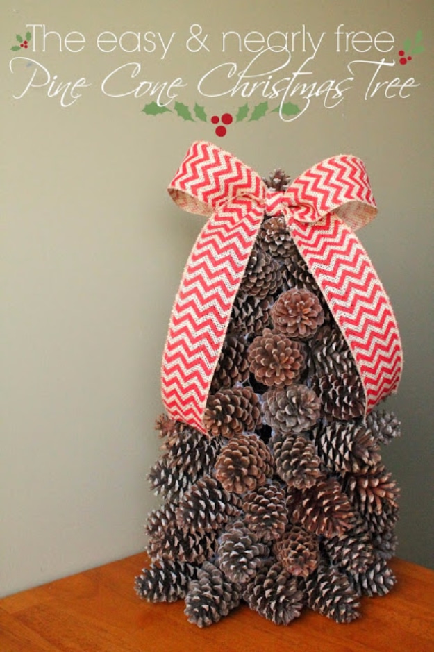 Creative DIY Ideas for Your Christmas Tree - Pine Cone Christmas Tree - Cool Handmade Ornaments, DIY Decorating Ideas and Ornament Tutorials - Cheap Christmas Home Decor - Xmas Crafts #christmas #diy #crafts