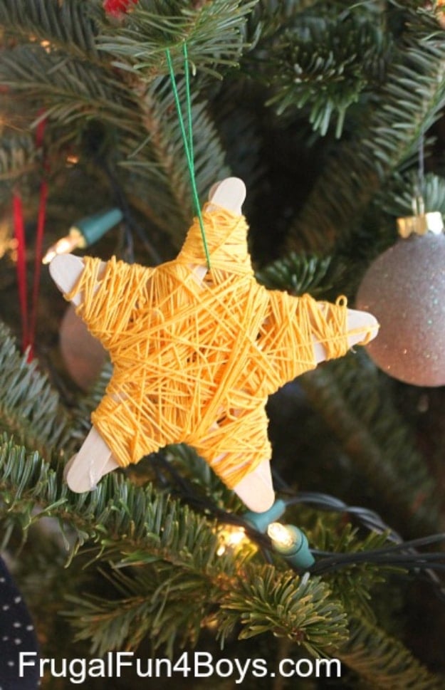 Best DIY Ornaments for Your Tree - Best DIY Ornament Ideas for Your Christmas Tree - Popsicle Stick Star Christmas Ornaments - Cool Handmade Ornaments, DIY Decorating Ideas and Ornament Tutorials - Creative Ways To Decorate Trees on A Budget - Cheap Rustic Decor, Easy Step by Step Tutorials - Holiday Crafts for Kids and Gifts To Make For Friends and Family 