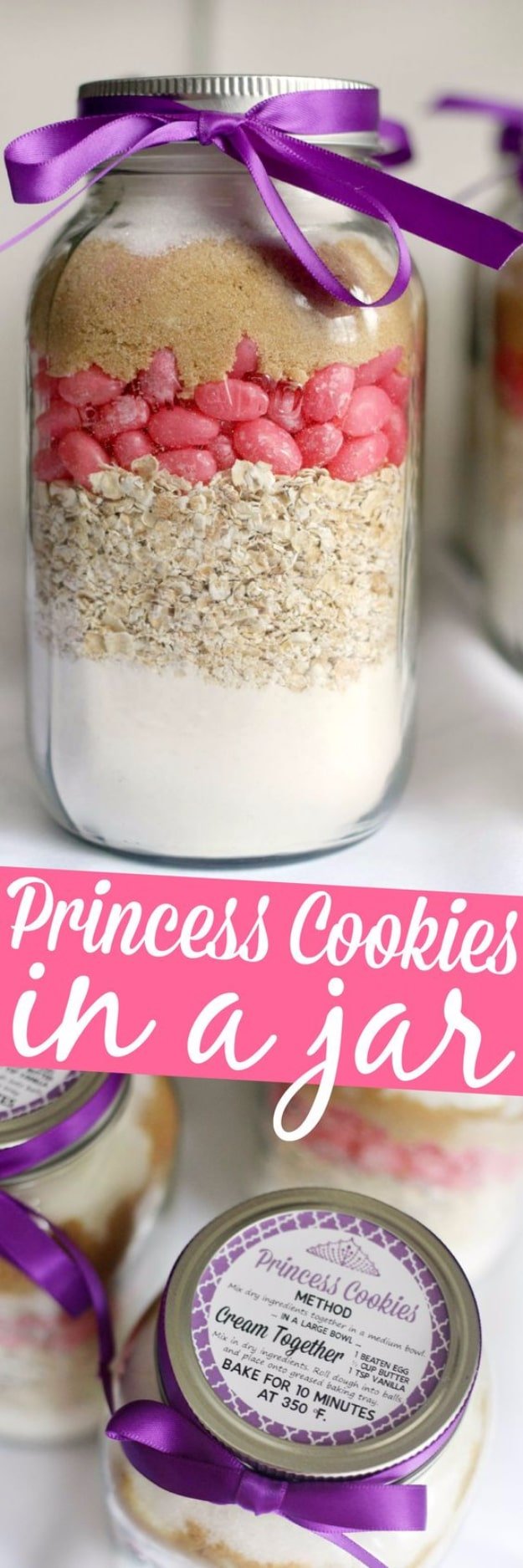 Best Mason Jar Cookies - Princess Cookies In A Jar - Mason Jar Cookie Recipe Mix for Cute Decorated DIY Gifts - Easy Chocolate Chip Recipes, Christmas Presents and Wedding Favors in Mason Jars - Fun Ideas for DIY Parties and Cheap Last Minute Gift Ideas for Friends #diygifts #masonjarcrafts