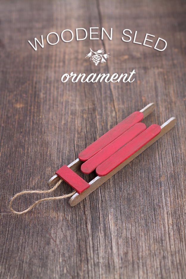 Best DIY Ornaments for Your Tree - Best DIY Ornament Ideas for Your Christmas Tree - Rustic Wooden Sled Ornament - Cool Handmade Ornaments, DIY Decorating Ideas and Ornament Tutorials - Creative Ways To Decorate Trees on A Budget - Cheap Rustic Decor, Easy Step by Step Tutorials - Holiday Crafts for Kids and Gifts To Make For Friends and Family 