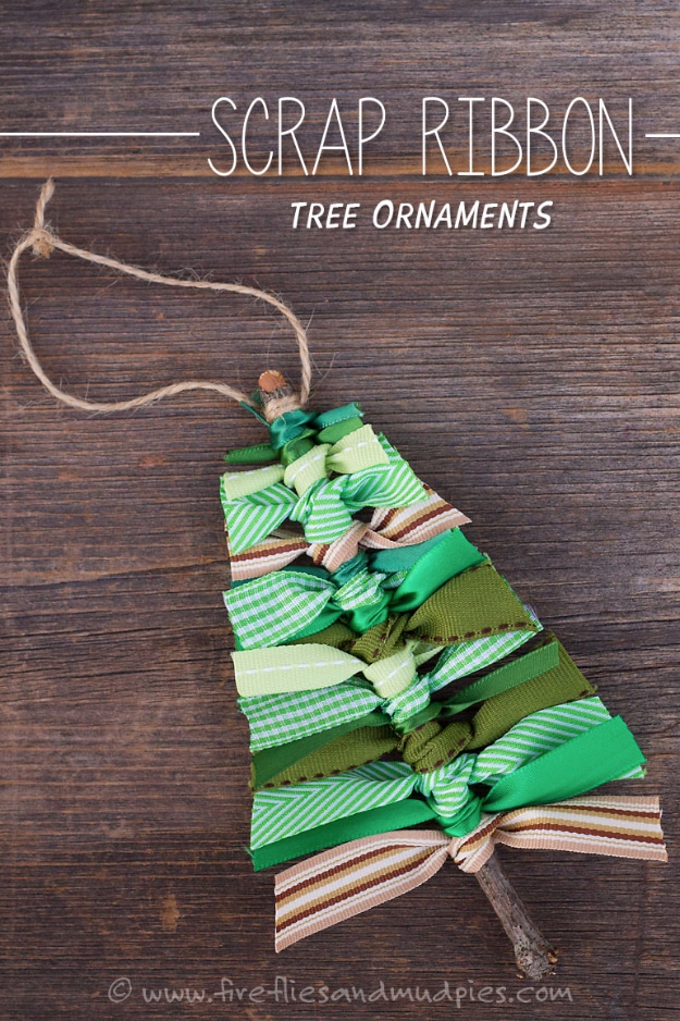 Best DIY Ornaments for Your Tree - Best DIY Ornament Ideas for Your Christmas Tree - Scrap Ribbon Tree Ornaments - Cool Handmade Ornaments, DIY Decorating Ideas and Ornament Tutorials - Creative Ways To Decorate Trees on A Budget - Cheap Rustic Decor, Easy Step by Step Tutorials - Holiday Crafts for Kids #christmas