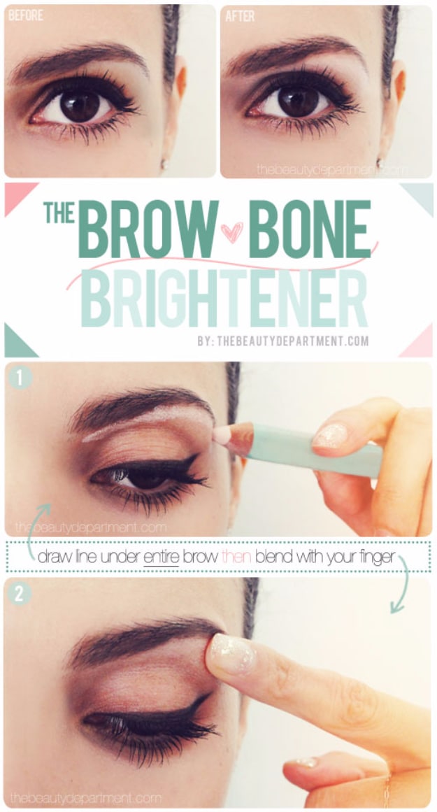 Cool DIY Makeup Hacks for Quick and Easy Beauty Ideas - Secret Eye Lift - How To Fix Broken Makeup, Tips and Tricks for Mascara and Eye Liner, Lipstick and Foundation Tutorials - Fast Do It Yourself Beauty Projects for Women 