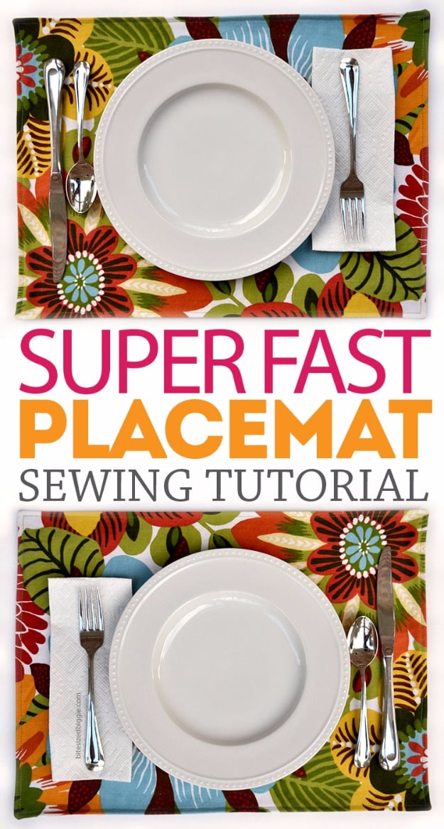 DIY Sewing Projects for the Kitchen - Super Fast Placemat - Easy Sewing Tutorials and Patterns for Towels, napkinds, aprons and cool Christmas gifts for friends and family - Rustic, Modern and Creative Home Decor Ideas #sewing 