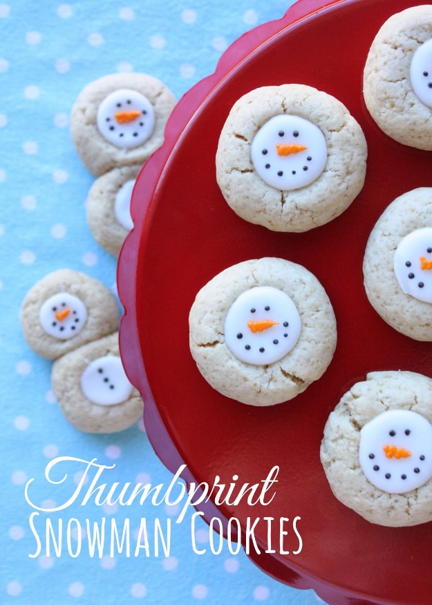 Best Recipes for Christmas Cookies- Thumbprint Snowman Cookies - Easy Decorated Holiday Cookies - Candy Cookie Recipes Ideas for Kids - Traditional Favorites and Gluten Free and Healthy Versions - Quick No Bake Cookies and Last Minute Desserts for the Holidays 