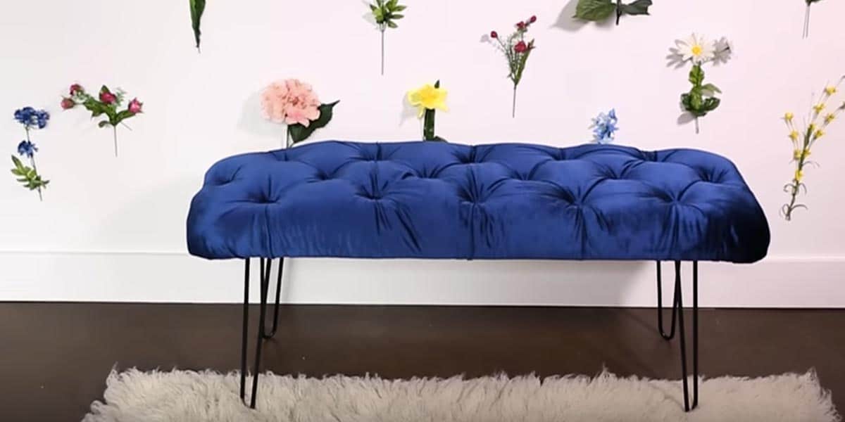 She Makes A Stunning And Artsy Tufted Bench…Here’s How To Do It (Watch!) | DIY Joy Projects and Crafts Ideas