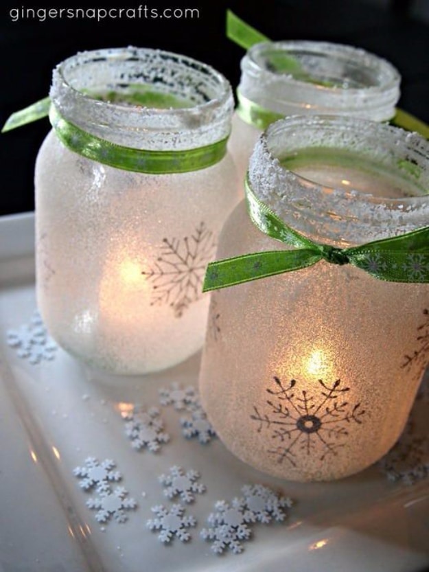 DIY Christmas Luminaries and Home Decor for The Holidays - White Christmas Luminaries - Cool Candle Holders, Tea Lights, Holiday Gift Ideas, Christmas Crafts for Kids #diy #luminaries #christmas