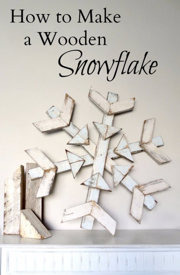 Best DIY Snowflake Decorations, Ornaments and Crafts - Wooden Snowflake - Paper Crafts with Snowflakes, Pipe Cleaner Projects, Mason Jars and Dollar Store Ideas - Easy DIY Ideas to Decorate for Winter#winter #crafts #diy