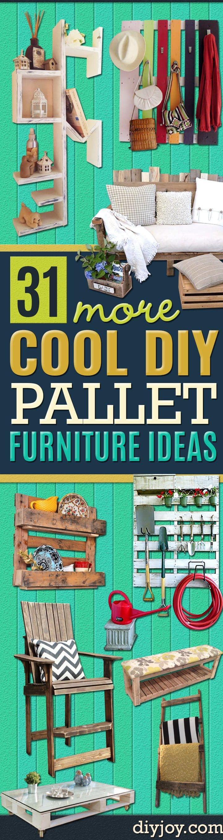 Best DIY Pallet Furniture Ideas - Cool Pallet Tables, Sofas, End Tables, Coffee Table, Bookcases, Wine Rack, Beds and Shelves - Rustic Wooden Pallet Furniture Made Easy With Step by Step Tutorials - Quick DIY Projects and Crafts by DIY Joy