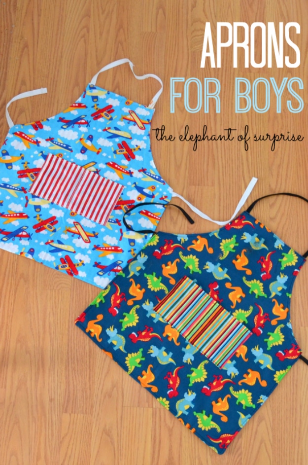 Best Sewing Projects to Make For Boys - Aprons For Boys - Creative Sewing Project Idea for Kids and Toddlers, DIY Baby Gifts - Free Pattern and Step by Step Tutorial for Aprons, Jeans, Shirts, Pants, Hats, Backpacks and Bags - Easy DIY Projects #sewing #kids