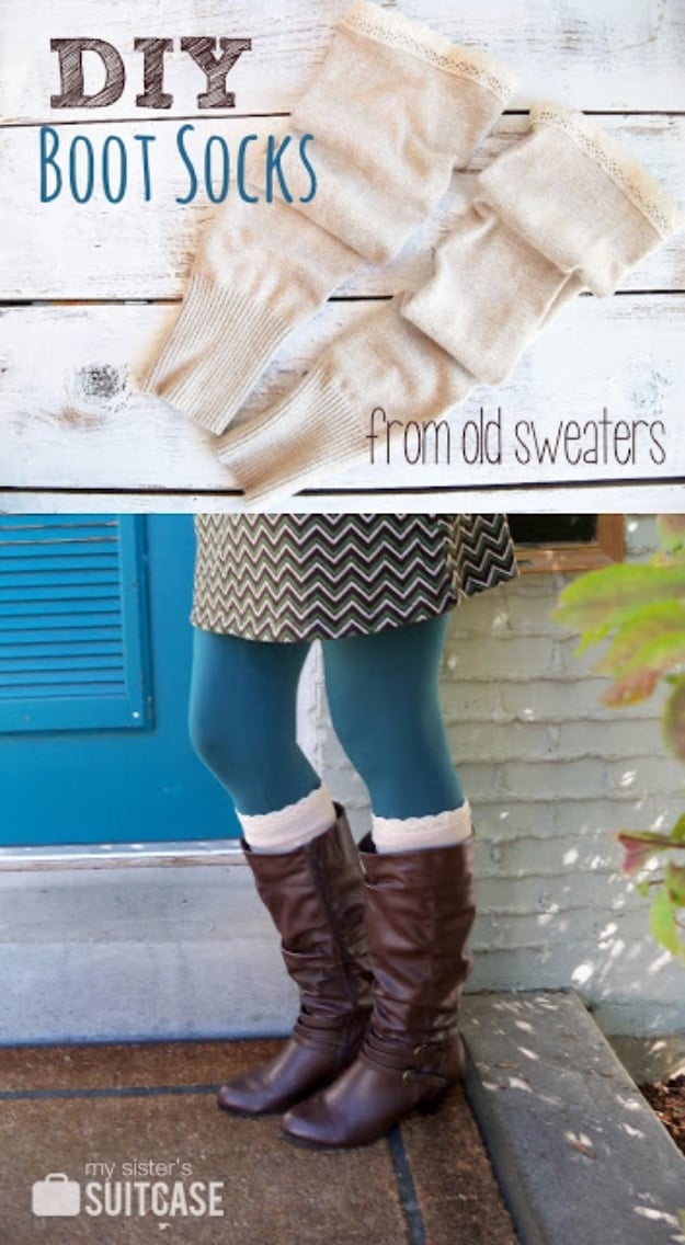 Best Sewing Projects to Make For Girls - DIY Boot Socks - Creative Sewing Tutorials for Baby Kids and Teens - Free Patterns and Step by Step Tutorials for Dresses, Blouses, Shirts, Pants, Hats and Bags #sewing #sewingideas
