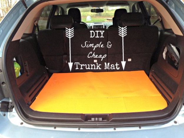 DIY Car Accessories and Ideas for Cars - DIY Simple And Cheap Trunk Mat - Interior and Exterior, Seats, Mirror, Seat Covers, Storage, Carpet and Window Cleaners and Products - Decor, Keys and Iphone and Tablet Holders - DIY Projects and Crafts for Women and Men 