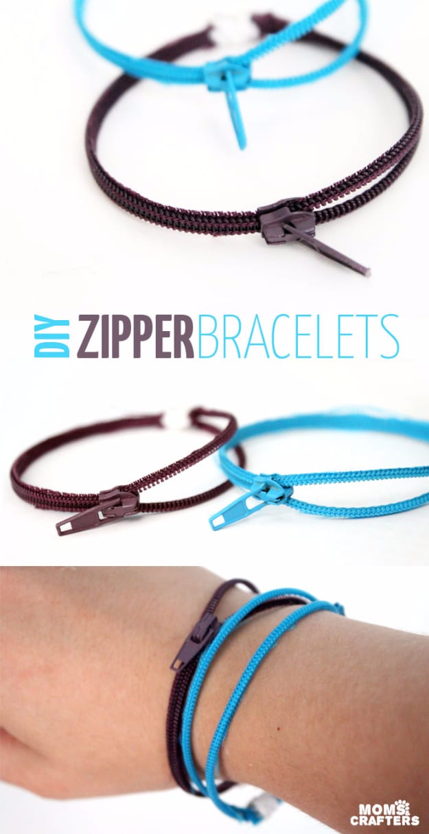 Creative DIY Projects With Zippers - Easy DIY Zipper Bracelets - Easy Crafts and Fashion Ideas With A Zipper - Jewelry, Home Decor, School Supplies and DIY Gift Ideas - Quick DIYs for Fun Weekend Projects 