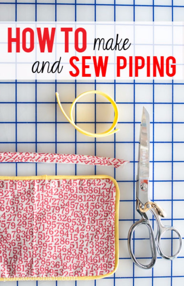 sewing hacks - Make And Sew Piping - Best Tips and Tricks for Sewing Patterns, Projects, Machines, Hand Sewn Items #sewing #hacks