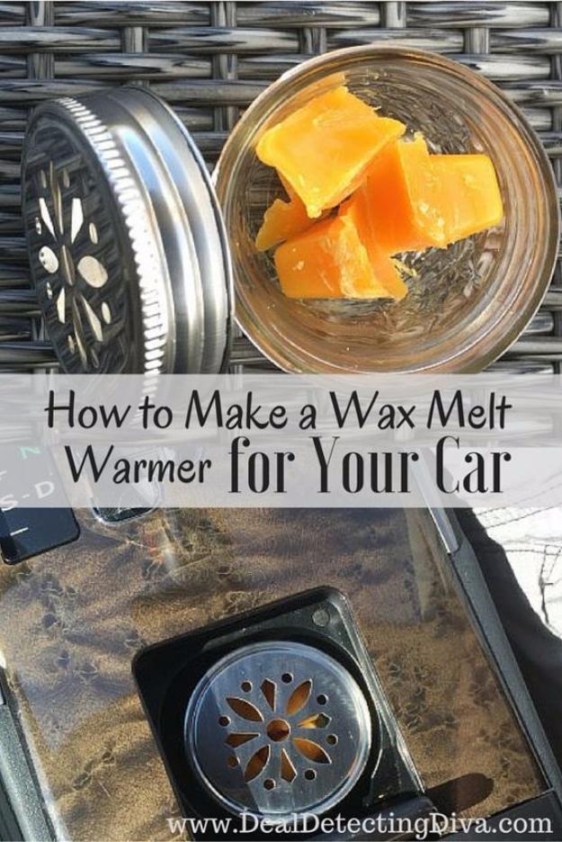 DIY Car Accessories and Ideas for Cars - Make a Wax Melt Warmer for Your Car - Interior and Exterior, Seats, Mirror, Seat Covers, Storage, Carpet and Window Cleaners and Products - Decor, Keys and Iphone and Tablet Holders - DIY Projects and Crafts for Women and Men 