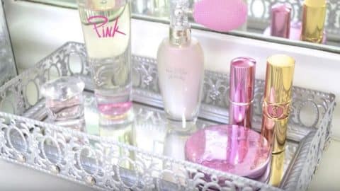 You Won’t Believe How Easily And Cheap She Makes This Lovely Mirrored Vanity Tray! | DIY Joy Projects and Crafts Ideas