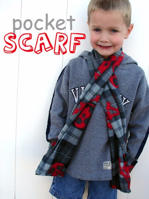 Best Sewing Projects to Make For Boys - Pocket Scarf - Creative Sewing Tutorials for Baby Kids and Teens - Free Patterns and Step by Step Tutorials for Jackets, Jeans, Shirts, Pants, Hats, Backpacks and Bags - Easy DIY Projects and Quick Crafts Ideas #sewing #kids #boys #sewingprojects