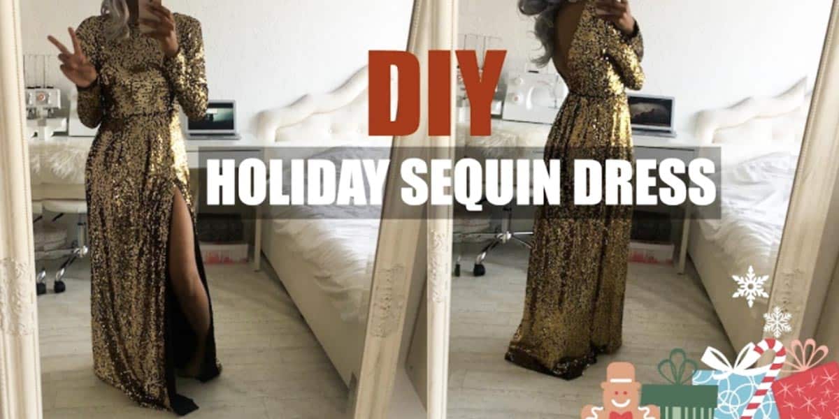 She Makes A Stunning Sequin Holiday Dress Just In Time For New Years Eve! | DIY Joy Projects and Crafts Ideas