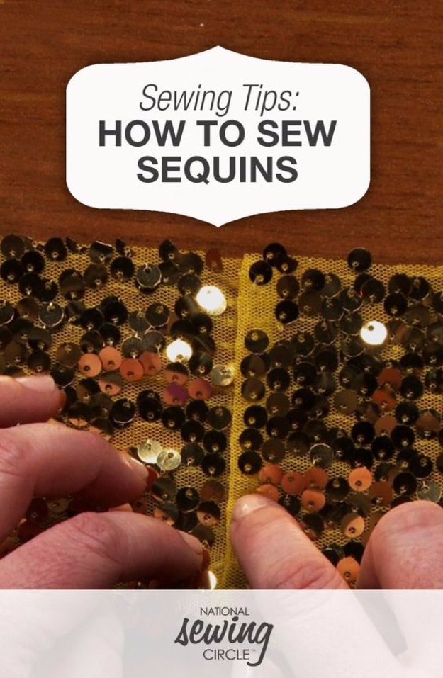 sewing hacks - How to Sew Sequins The Easy Way - Best Tips and Tricks for Sewing Patterns, Projects, Machines, Hand Sewn Items #sewing #hacks