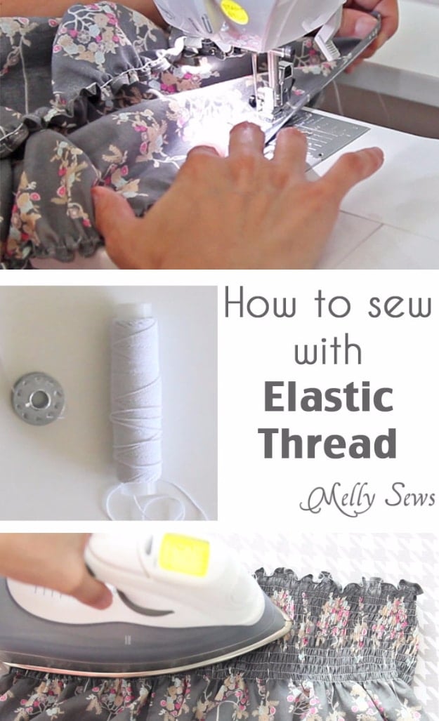 sewing hacks - Sew With Elastic Thread - Best Tips and Tricks for Sewing Patterns, Projects, Machines, Hand Sewn Items #sewing #hacks
