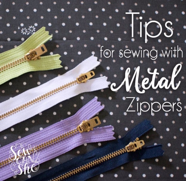 sewing hacks - Tips For Sewing With Metal Zippers - Best Tips and Tricks for Sewing Patterns, Projects, Machines, Hand Sewn Items #sewing #hacks