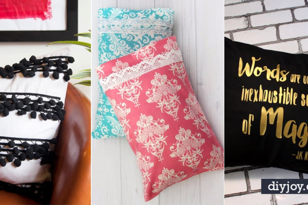 DIY Pillowcases - Easy Sewing Projects for Pillows - Bedroom and Home Decor Ideas - Sewing Patterns and Tutorials - No Sew Ideas - DIY Projects and Crafts for Women
