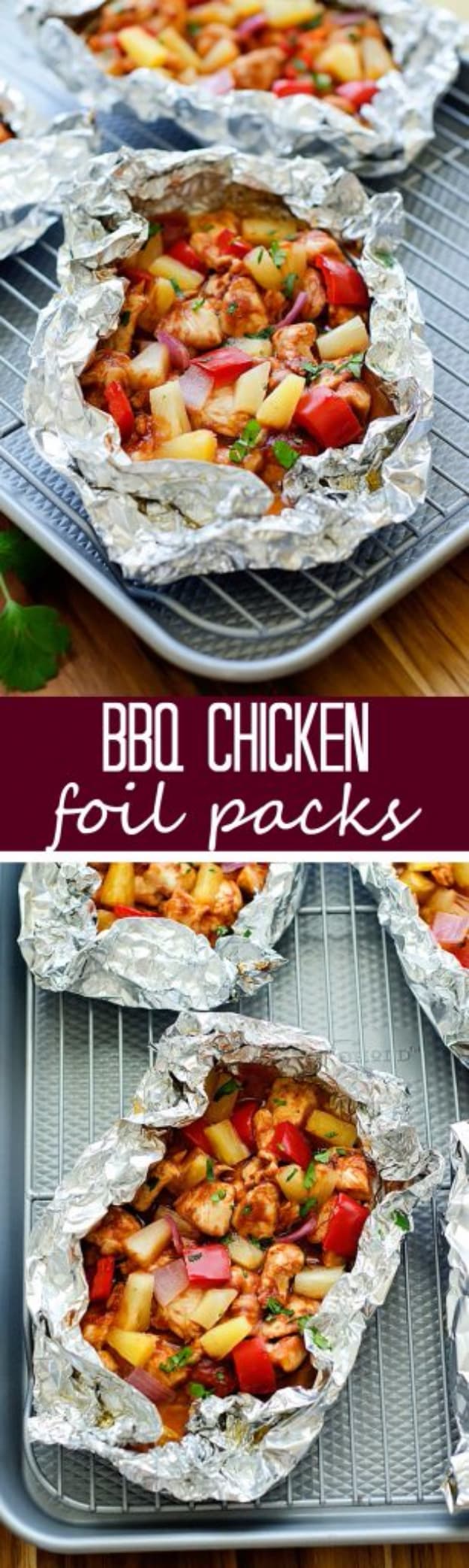DIY Tin Foil Camping Recipes - BBQ Chicken Foil Packs - Tin Foil Dinners, Ideas for Camping Trips healthy Easy Make Ahead Recipe Ideas for the Campfire. Breakfast, Lunch, Dinner and Dessert, #recipes #camping