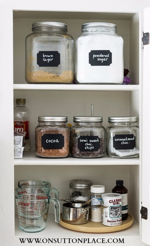 DIY Organizing Ideas for Kitchen - Baking Zone Organization - Cheap and Easy Ways to Get Your Kitchen Organized - Dollar Tree Crafts, Space Saving Ideas - Pantry, Spice Rack, Drawers and Shelving - Home Decor Projects for Men and Women #diykitchen #organizing #diyideas #diy