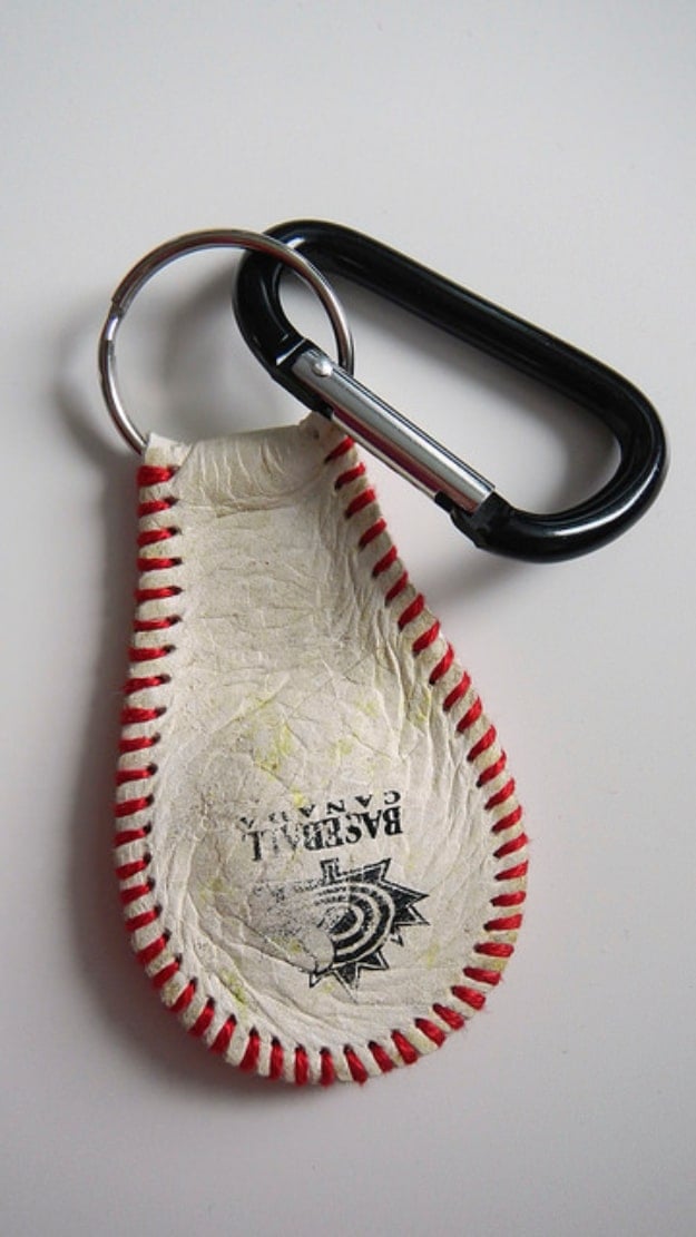 DIY Projects for the Sports Fan - Baseball Keychain DIY Gift Idea for Him- Crafts and DIY Ideas for Men - Football, Baseball, Basketball, Soccer and Golf - Wall Art, DIY Gifts, Easy Gift Ideas, Room and Home Decor 