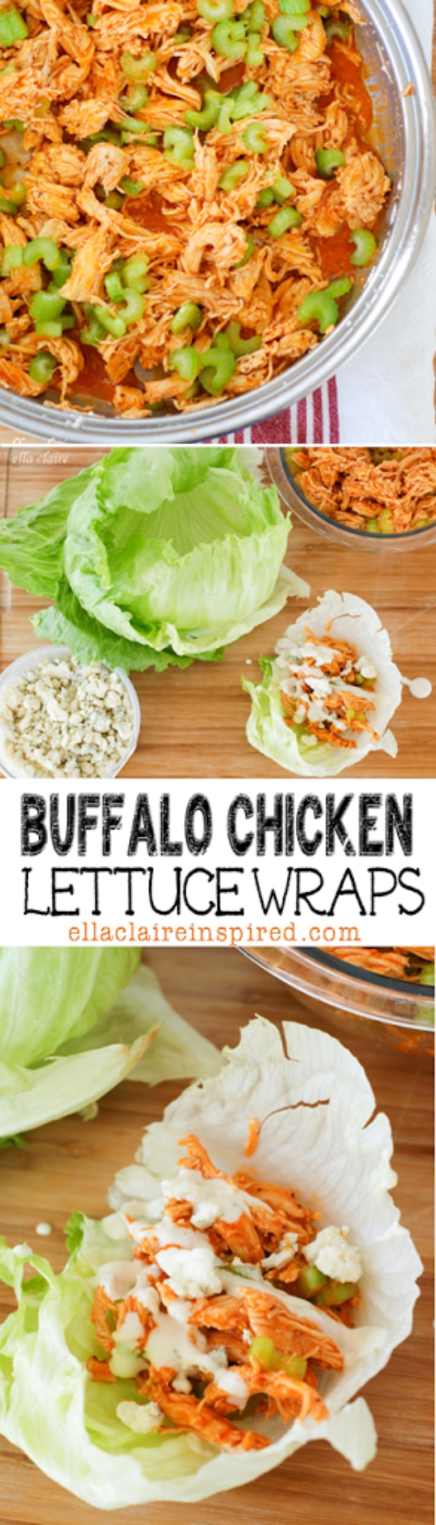 Healthy Lunch Ideas for Work - Buffalo Chicken Lettuce Wraps - Quick and Easy Recipes You Can Pack for Lunches at the Office - Lowfat and Simple Ideas for Eating on the Job - Microwave, No Heat, Mason Jar Salads, Sandwiches, Wraps, Soups and Bowls 