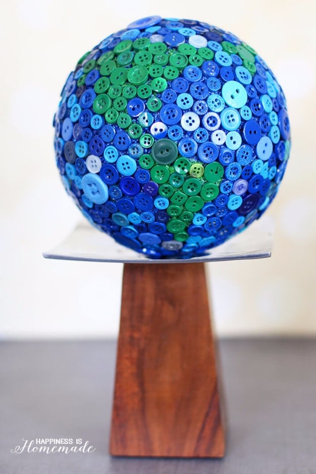 DIY Projects and Crafts Made With Buttons - Button Globe - Easy and Quick Projects You Can Make With Buttons - Cool and Creative Crafts, Sewing Ideas and Homemade Gifts for Women, Teens, Kids and Friends - Home Decor, Fashion and Cheap, Inexpensive Fun Things to Make on A Budget 