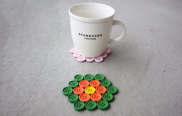 DIY Projects and Crafts Made With Buttons - DIY Button Coasters - Easy and Quick Projects You Can Make With Buttons - Cool and Creative Crafts, Sewing Ideas and Homemade Gifts for Women, Teens, Kids and Friends - Home Decor, Fashion and Cheap, Inexpensive Fun Things to Make on A Budget 