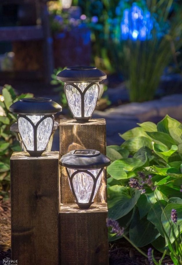 DIY Ideas for the Outdoors - DIY Cedar Cube Landscape Lights - Best Do It Yourself Ideas for Yard Projects, Camping, Patio and Spending Time in Garden and Outdoors - Step by Step Tutorials and Project Ideas for Backyard Fun, Cooking and Seating #diy