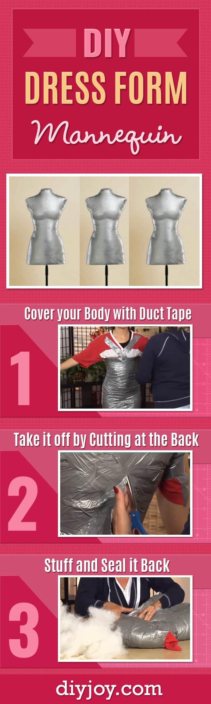 DIY Dress Form For Easy Sewing Projects - How to Make a Mannequin to Sew Clothes and Patterns - https://diyjoy.com/diy-dress-form