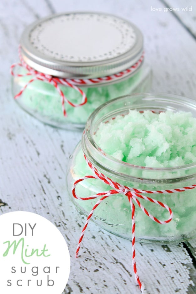 DIY Sugar Scrub Recipes - DIY Mint Sugar Scrub - Easy and Quick Beauty Products You Can Make at Home - Cool and Cheap DIY Gift Ideas for Homemade Presents Women, Girls and Teens Love - Natural Recipe Ideas for Making Sugar Scrub With Step by Step Tutorials 