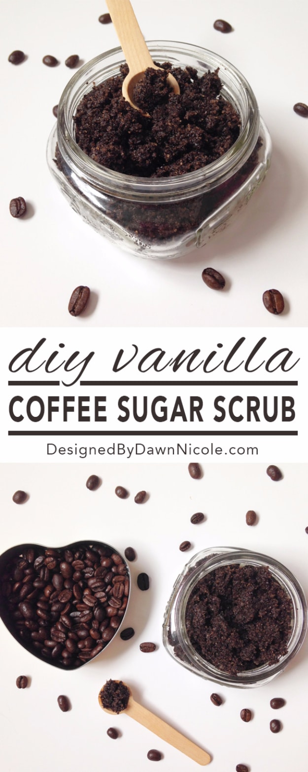 DIY Sugar Scrub Recipes - DIY Vanilla Coffee Sugar Scrub - Easy and Quick Beauty Products You Can Make at Home - Cool and Cheap DIY Gift Ideas for Homemade Presents Women, Girls and Teens Love - Natural Recipe Ideas for Making Sugar Scrub With Step by Step Tutorials 